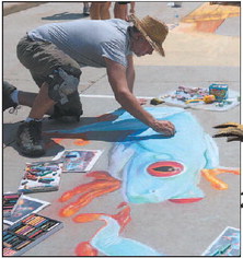 Art & Chalk Fest Draws   Crowd