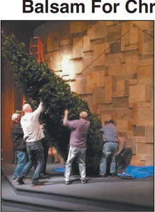 Our Savior’s Lutheran  Church Sets Up 22-Foot  Balsam For Christmas